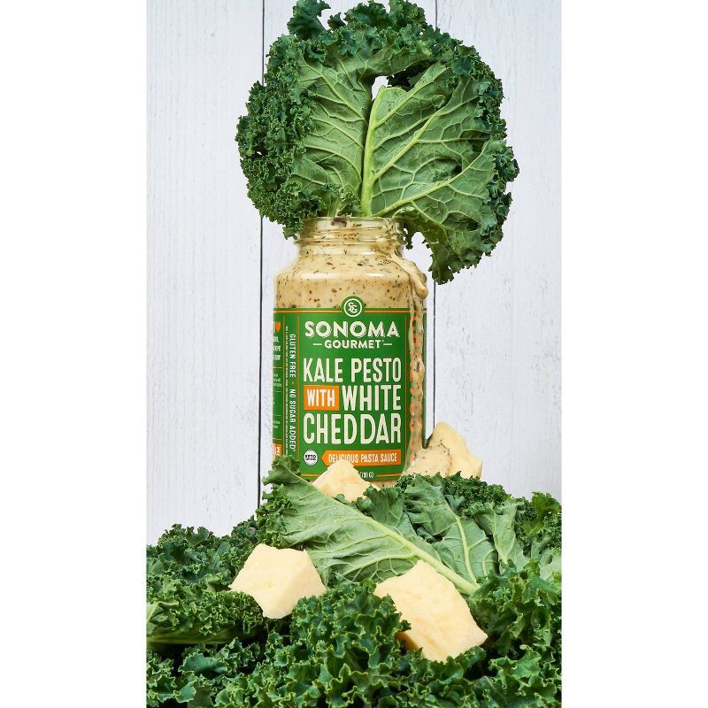 slide 6 of 7, Sonoma Gourmet Kale Pesto with White Cheddar Gluten Free Pasta Sauce - 25oz, 25 oz