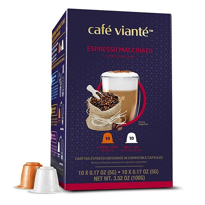 slide 4 of 6, Café Vianté Espresso Machiatto Capsules, 20 ct