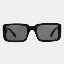 Women's Plastic Rectangle Sunglasses - Universal Thread™ Black: Scratch-Resistant, UV Protection, Recycled Frame