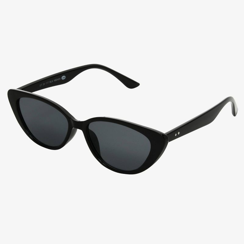 slide 2 of 2, Women's Plastic Cateye Sunglasses - Universal Thread™ Black: Scratch-Resistant, UV Protection, Recycled Frame, 1 ct