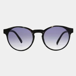 Women's Plastic Round Sunglasses with Gradient Lenses - Universal Thread™ Dark Teal Blue: Scratch-Resistant, UV Protection