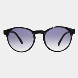 Women's Plastic Round Sunglasses with Gradient Lenses - Universal Thread™ Dark Teal Blue: Scratch-Resistant, UV Protection