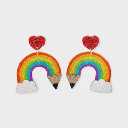 Back to School Rainbow Pencil Drop Earrings