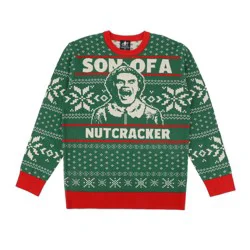 Men's Elf Graphic Pullover Sweater - Green S