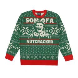 Men's Elf Graphic Pullover Sweater - Green S