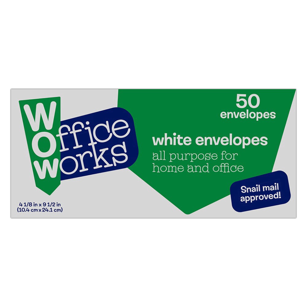 slide 2 of 2, Officeworks Large White Envelopes, 50 ct