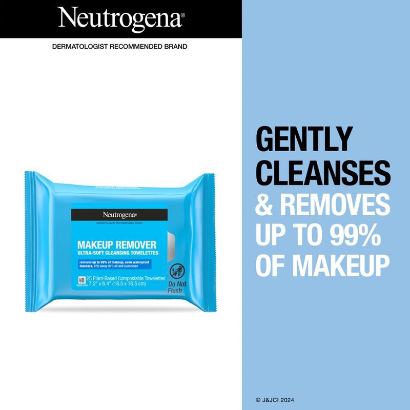 slide 8 of 13, Neutrogena Facial Cleansing Makeup Remover Wipes - 25ct, 25 ct