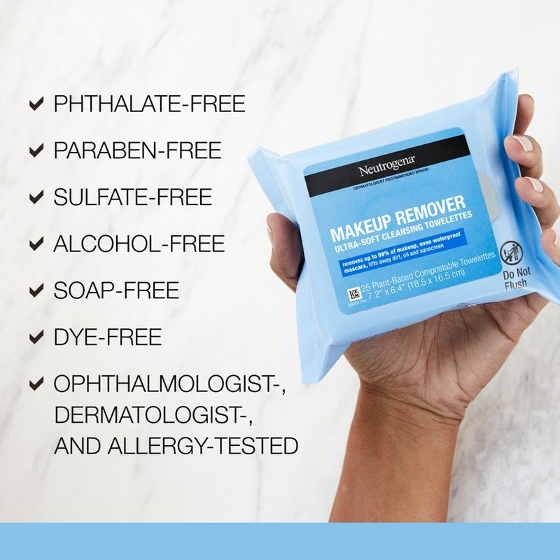 slide 11 of 13, Neutrogena Facial Cleansing Makeup Remover Wipes - 25ct, 25 ct