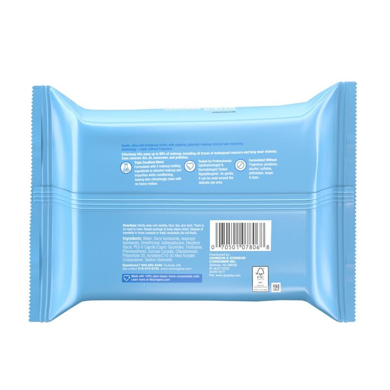 slide 2 of 8, Neutrogena Makeup Remover Wipes - Fragrance Free - 25ct, 25 ct