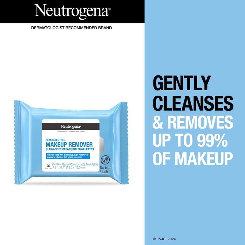 slide 3 of 8, Neutrogena Makeup Remover Wipes - Fragrance Free - 25ct, 25 ct