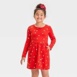 Girls' Long Sleeve Knit Dress - Cat & Jack™ Medium Red XL