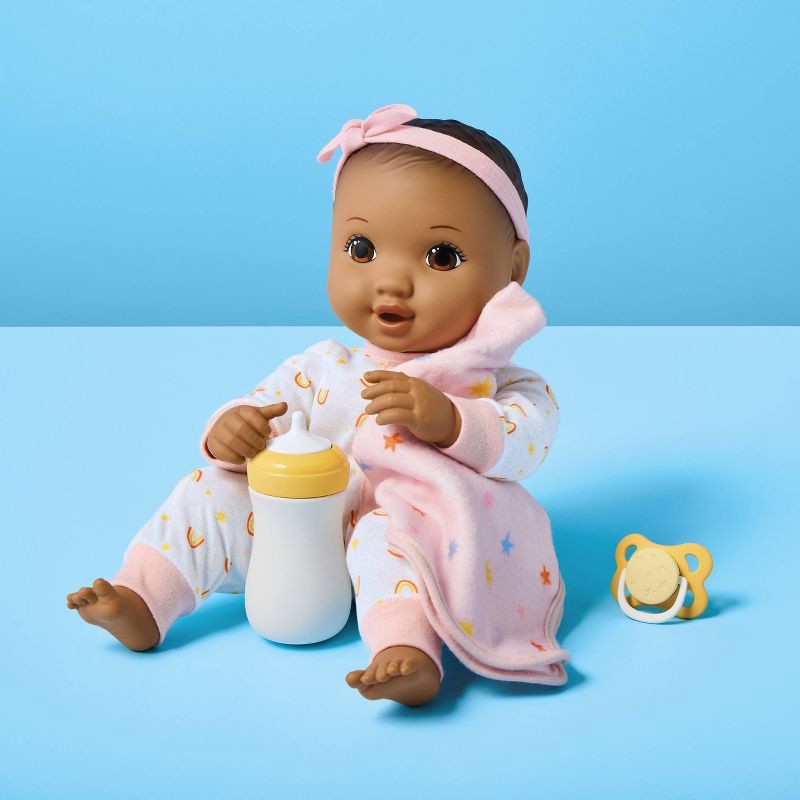 slide 2 of 5, 14" Nurturing Baby Doll - Brown Hair + Brown Eyes - Gigglescape™, 1 ct
