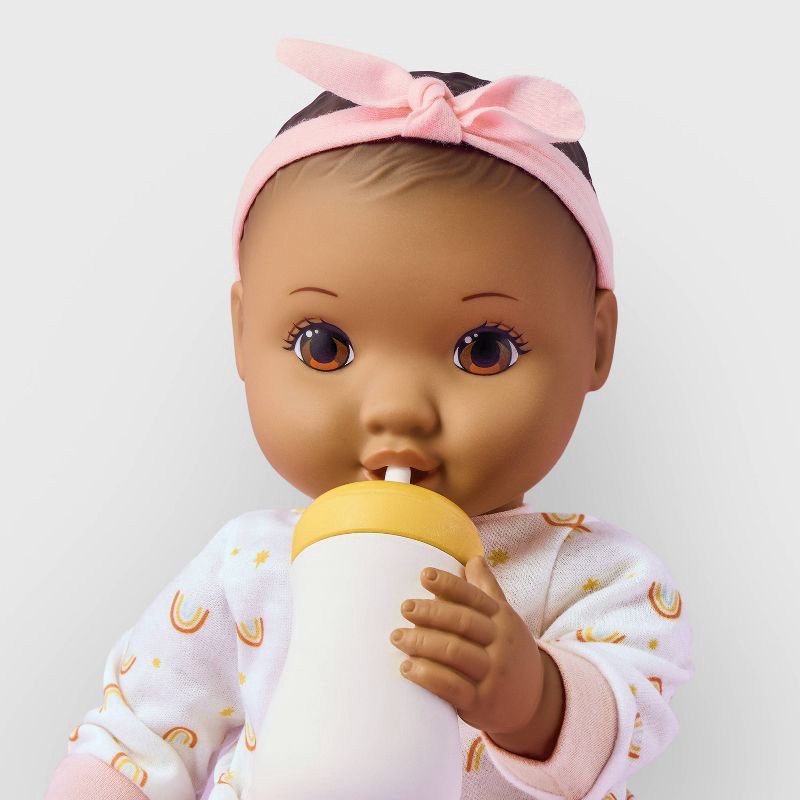 slide 3 of 5, 14" Nurturing Baby Doll - Brown Hair + Brown Eyes - Gigglescape™, 1 ct