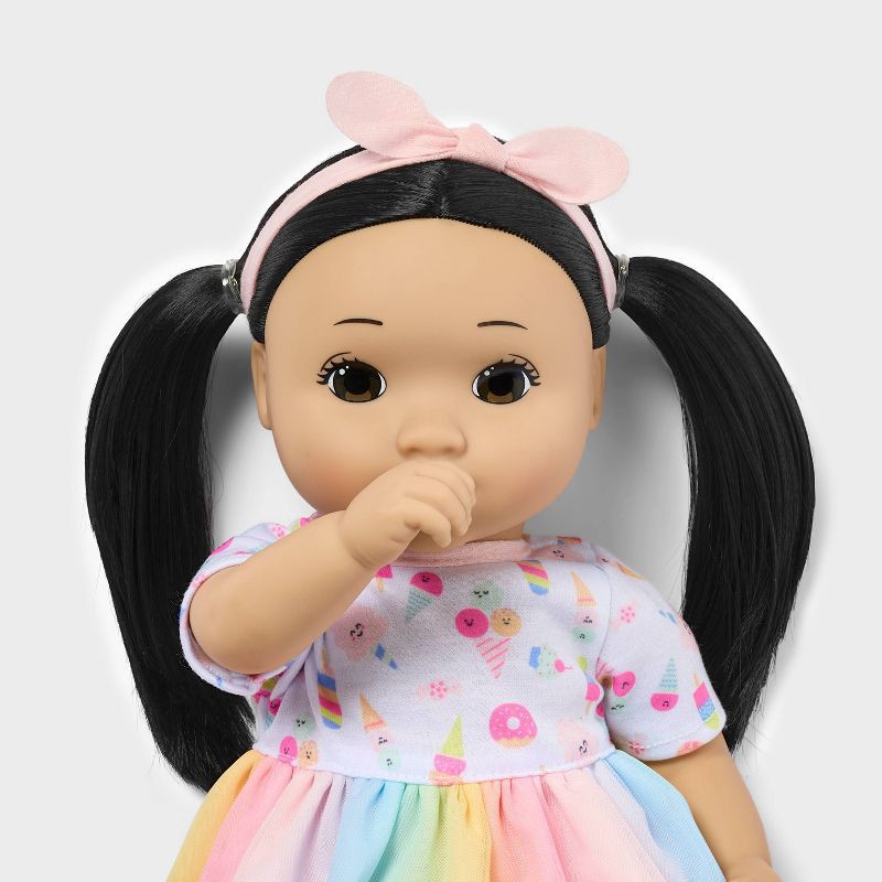 slide 3 of 5, 14" Toddler Baby Doll - Black Hair + Brown Eyes - Gigglescape™, 1 ct