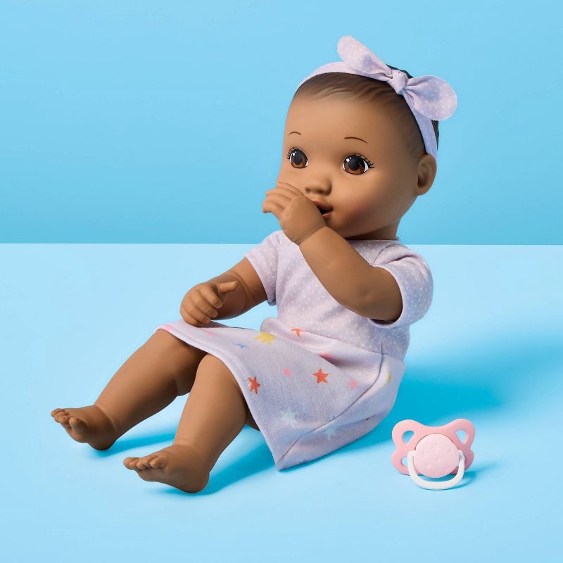 slide 2 of 5, 14" Girl Baby Doll - Brown Hair + Brown Eyes - Gigglescape™, 1 ct