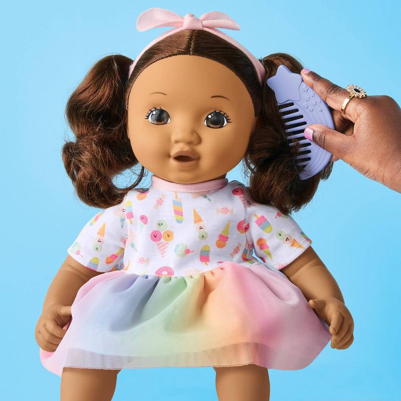 slide 2 of 5, 14" Toddler Baby Doll - Brown Hair/Eyes - Gigglescape™, 1 ct