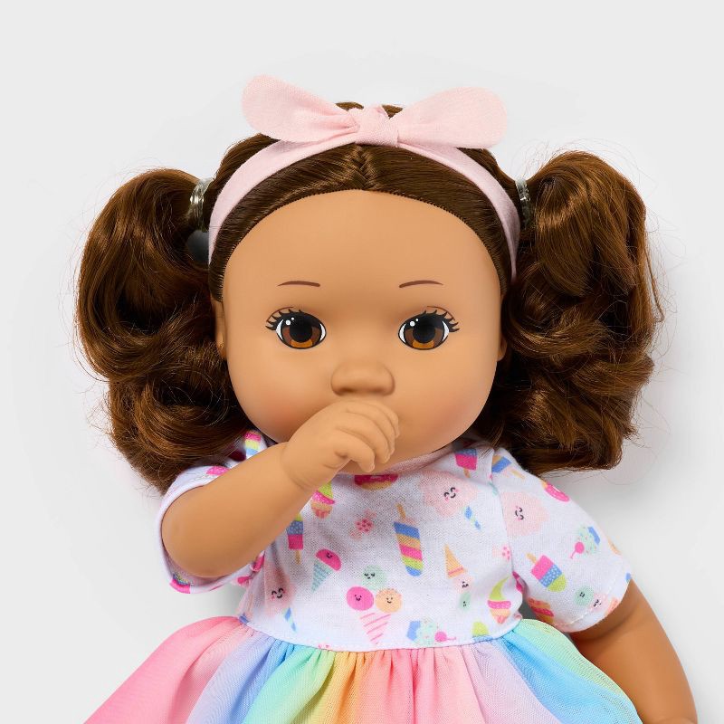 slide 3 of 5, 14" Toddler Baby Doll - Brown Hair/Eyes - Gigglescape™, 1 ct
