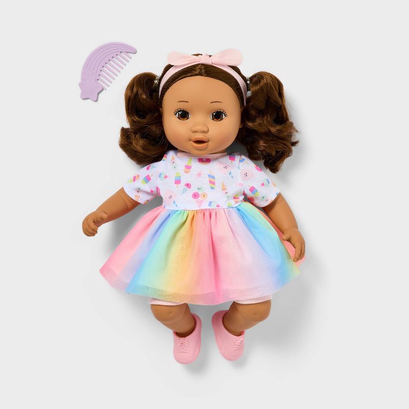 slide 1 of 5, 14" Toddler Baby Doll - Brown Hair/Eyes - Gigglescape™, 1 ct