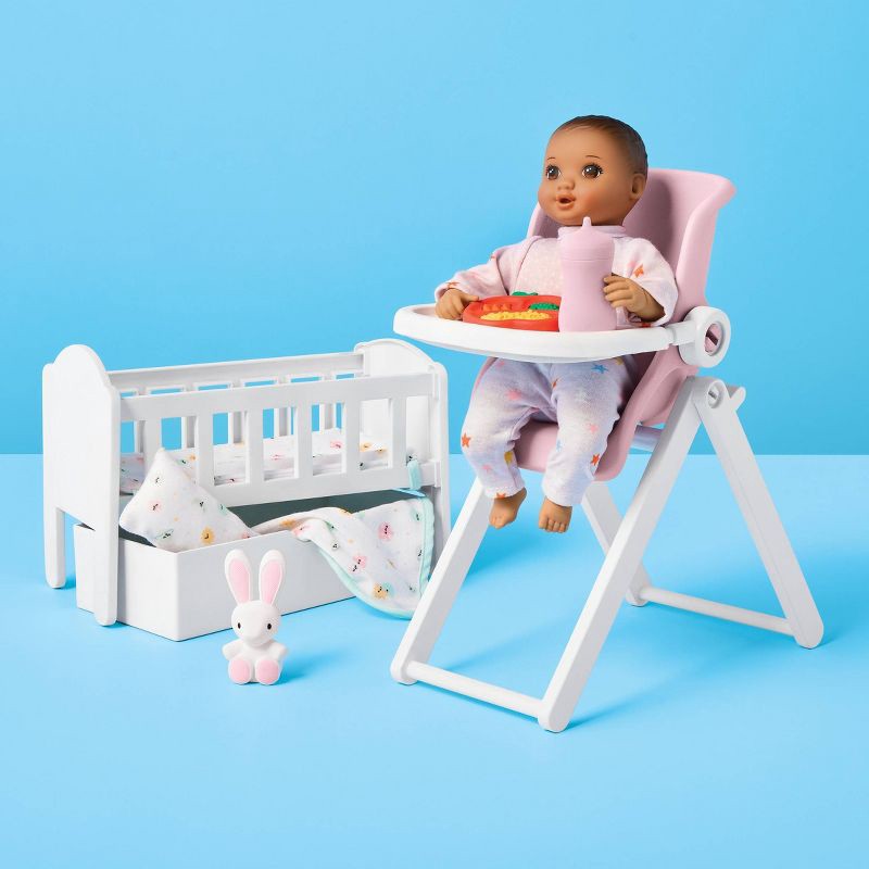 slide 2 of 4, 8" Little Baby Doll Set - Brown Hair + Brown Eyes - Gigglescape™, 1 ct