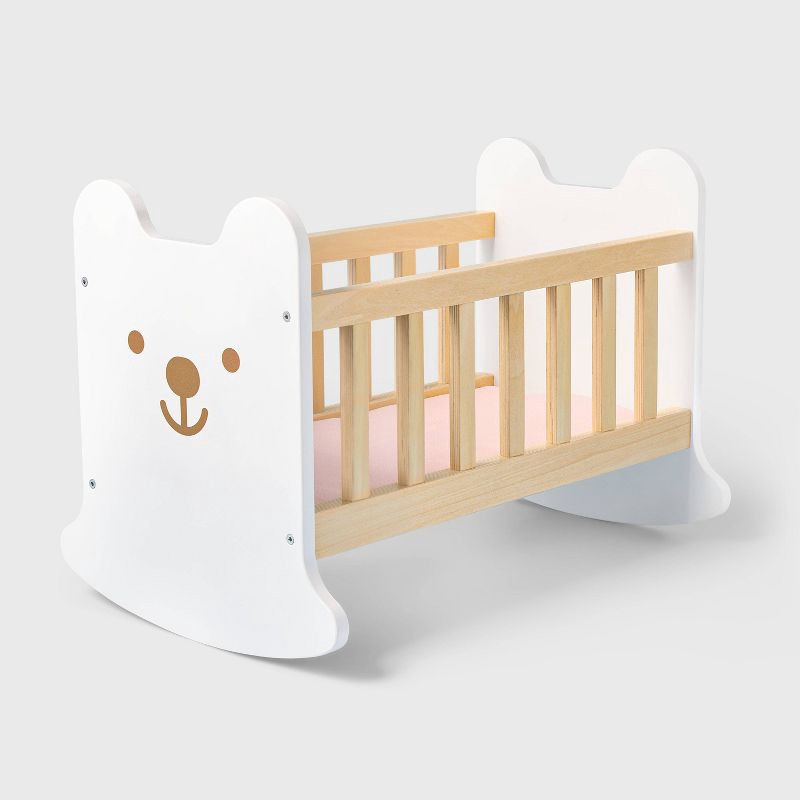 slide 1 of 4, Baby Doll Wooden Crib - Gigglescape™, 1 ct