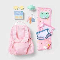 Baby Doll Diaper Bag Play Set - Gigglescape™: Includes Diapers, Changing Pad & Toy Accessories