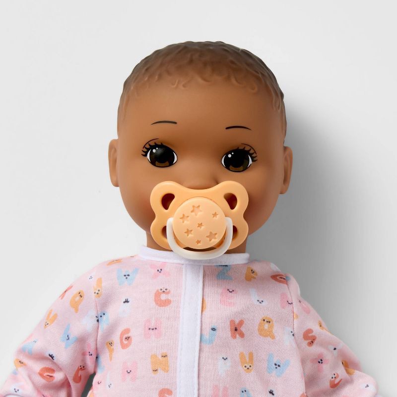 slide 4 of 6, 14" Take Care Baby Doll - Dark Brown Hair + Brown Eyes - Gigglescape™, 1 ct