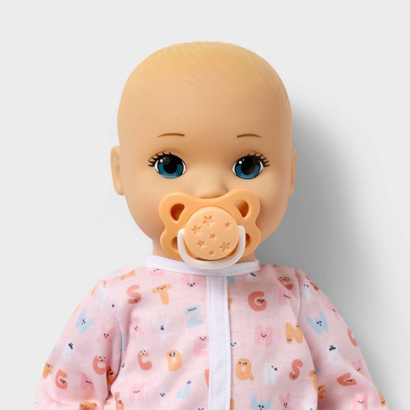 slide 4 of 6, 14" Take Care Baby Doll - Blonde Hair + Blue Eyes - Gigglescape™: Includes Accessories and Outfit, 1 ct