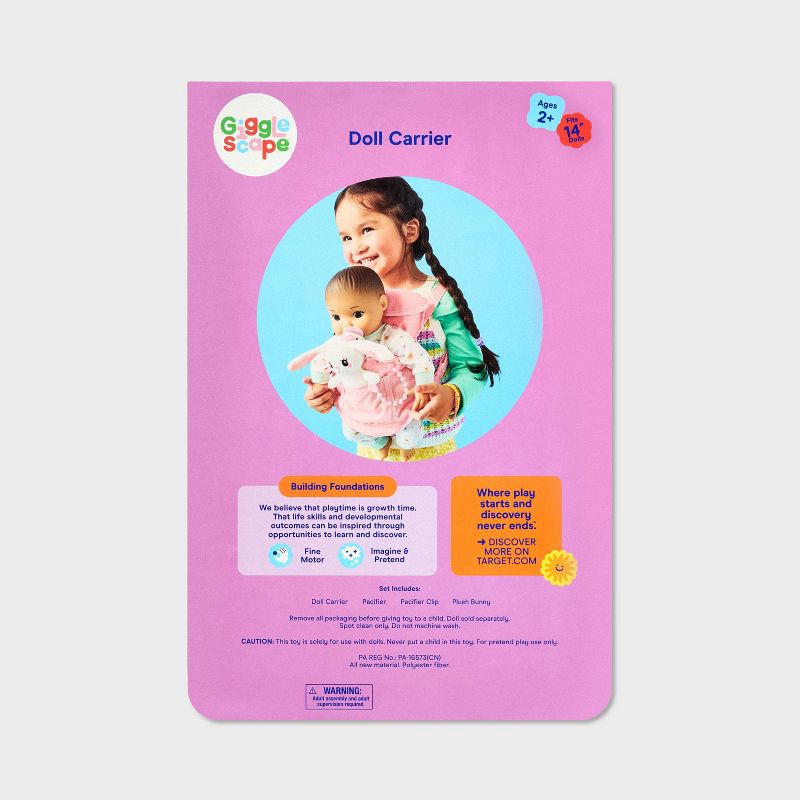 slide 4 of 4, Baby Doll Carrier for 14" - 16" Dolls - Gigglescape™, 1 ct