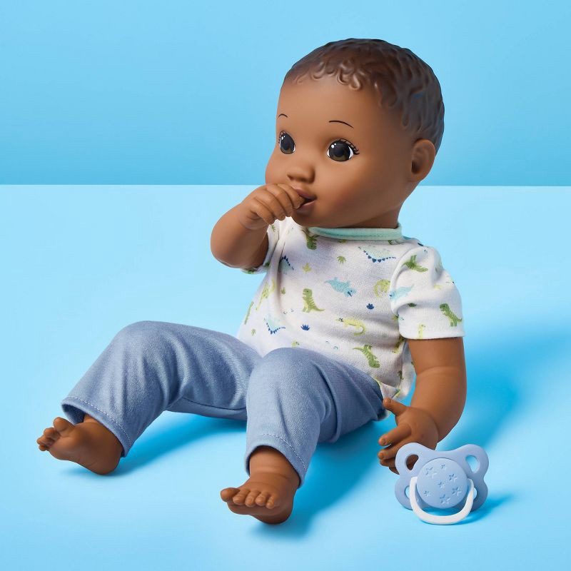 slide 2 of 5, 14" Boy Baby Doll - Dark Brown Hair + Brown Eyes - Gigglescape™, 1 ct