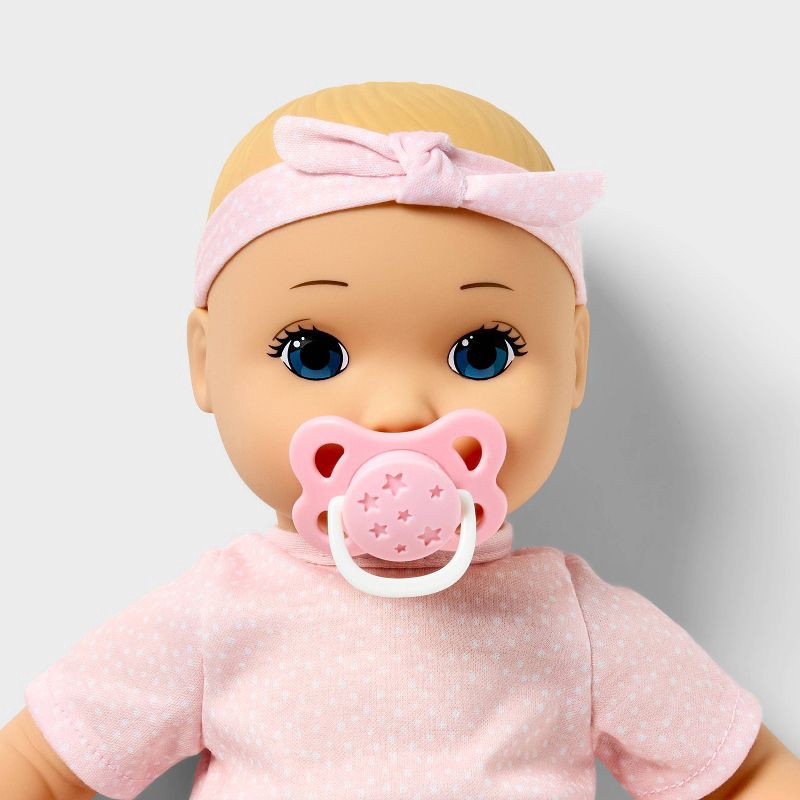 slide 3 of 5, 14" Girl Baby Doll - Blonde Hair + Blue Eyes - Gigglescape™, 1 ct