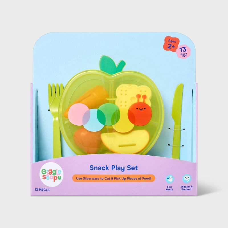 slide 4 of 5, Baby Doll Snack Play Set - Gigglescape™: Doll Accessories with Food, Utensils, Plate, Fits All Sizes 13-Piece Kit, 1 ct