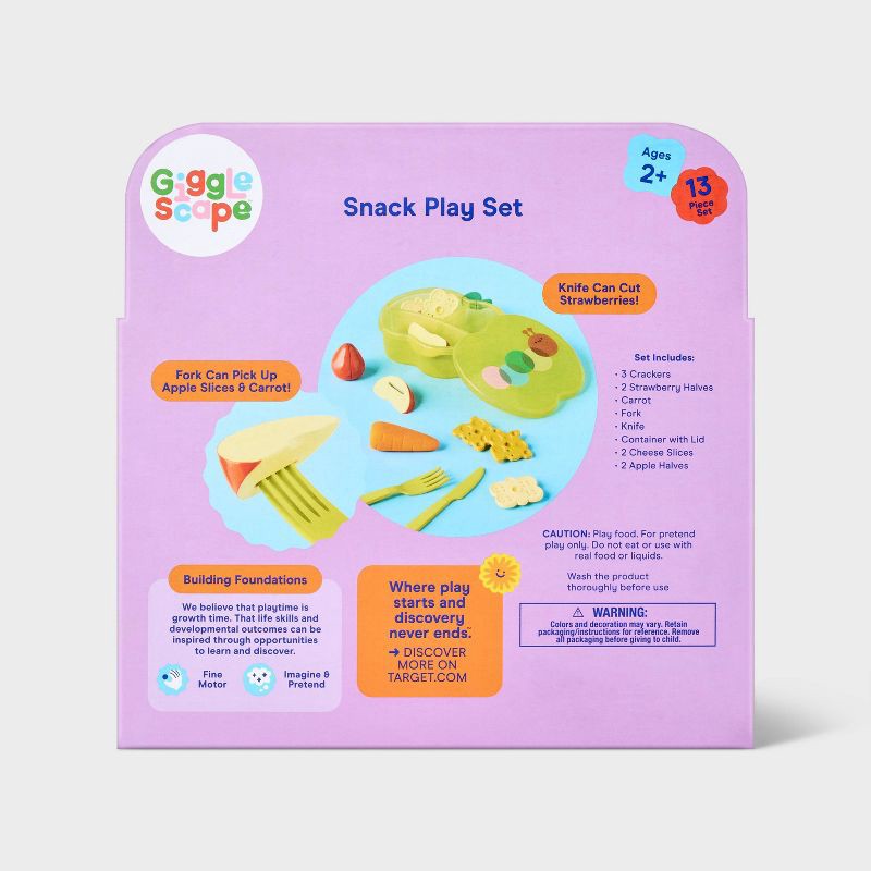 slide 5 of 5, Baby Doll Snack Play Set - Gigglescape™: Doll Accessories with Food, Utensils, Plate, Fits All Sizes 13-Piece Kit, 1 ct