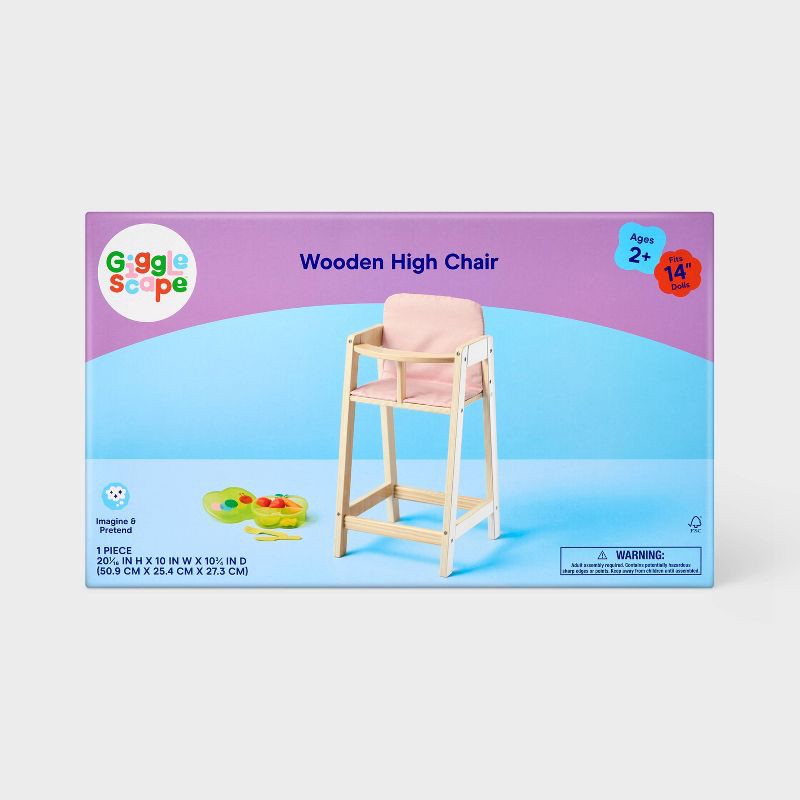 slide 3 of 4, Baby Doll Wooden High Chair - Gigglescape™, 1 ct