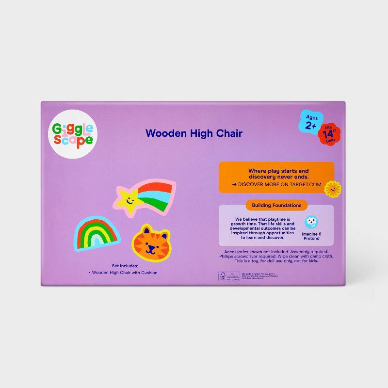 slide 4 of 4, Baby Doll Wooden High Chair - Gigglescape™, 1 ct