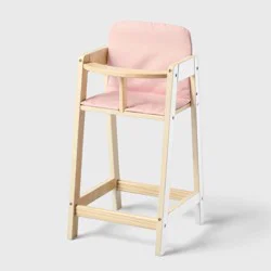 Baby Doll Wooden High Chair - Gigglescape™: Fits All Doll Sizes, 2-Piece Set, Wood Material, Baby & Infant Theme