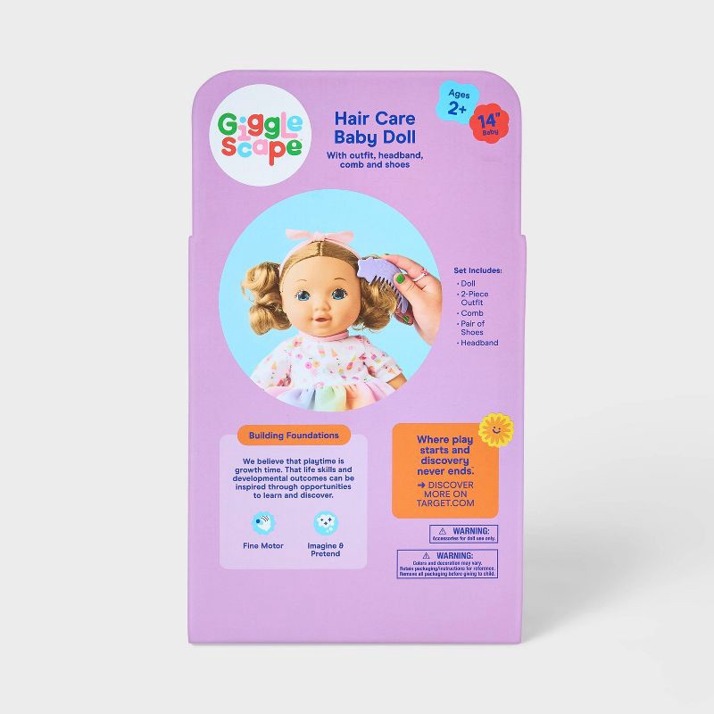 slide 5 of 5, 14" Toddler Baby Doll - Blonde Hair + Blue Eyes - Gigglescape™, 1 ct