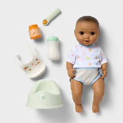 14" Drink and Wet Baby Doll - Brown Hair + Brown Eyes - Gigglescape™