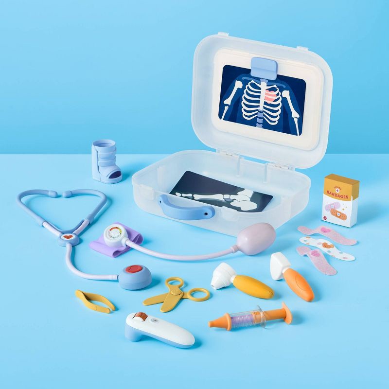 slide 2 of 4, Doctor Play Set - Gigglescape™: Fits 14" Dolls, Includes 16-Piece Medical Toys, Baby Theme, 1 ct