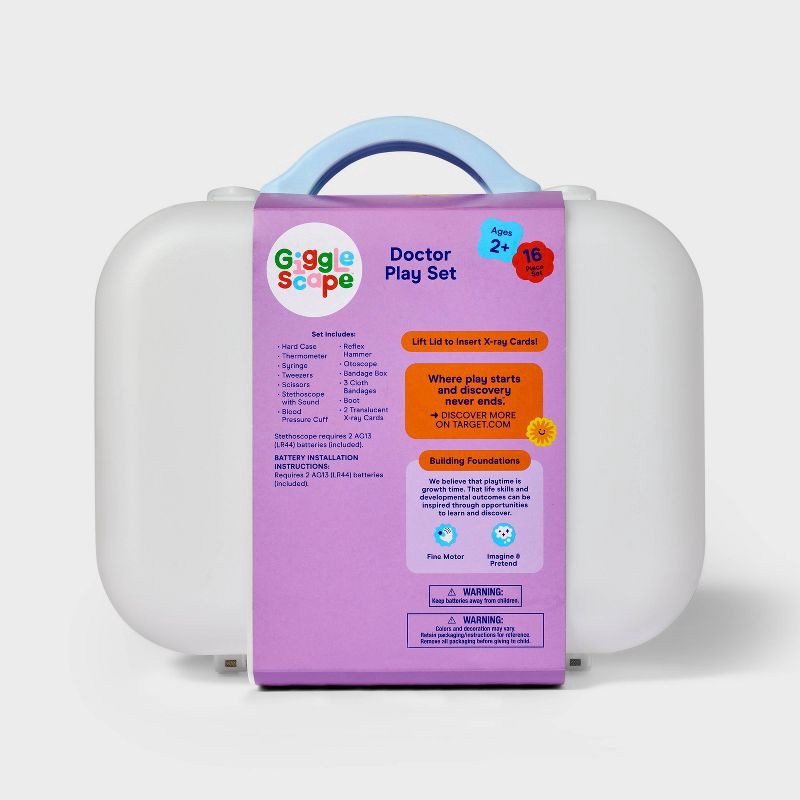 slide 4 of 4, Doctor Play Set - Gigglescape™: Fits 14" Dolls, Includes 16-Piece Medical Toys, Baby Theme, 1 ct