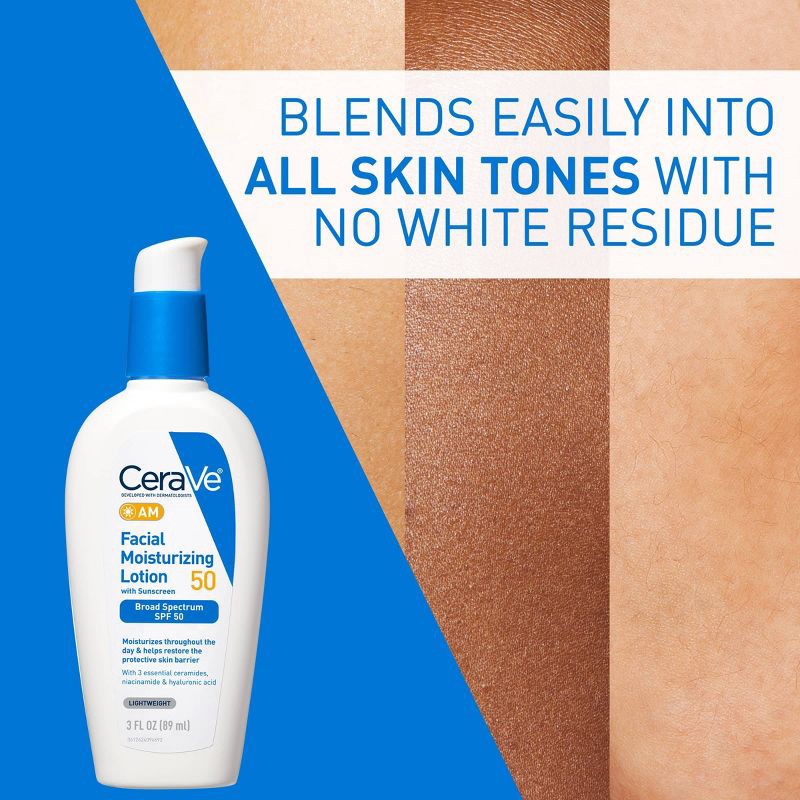 slide 4 of 11, CeraVe Facial Moisturizing Lotion AM SPF50 - 3 fl oz, 50 ct; 3 fl oz
