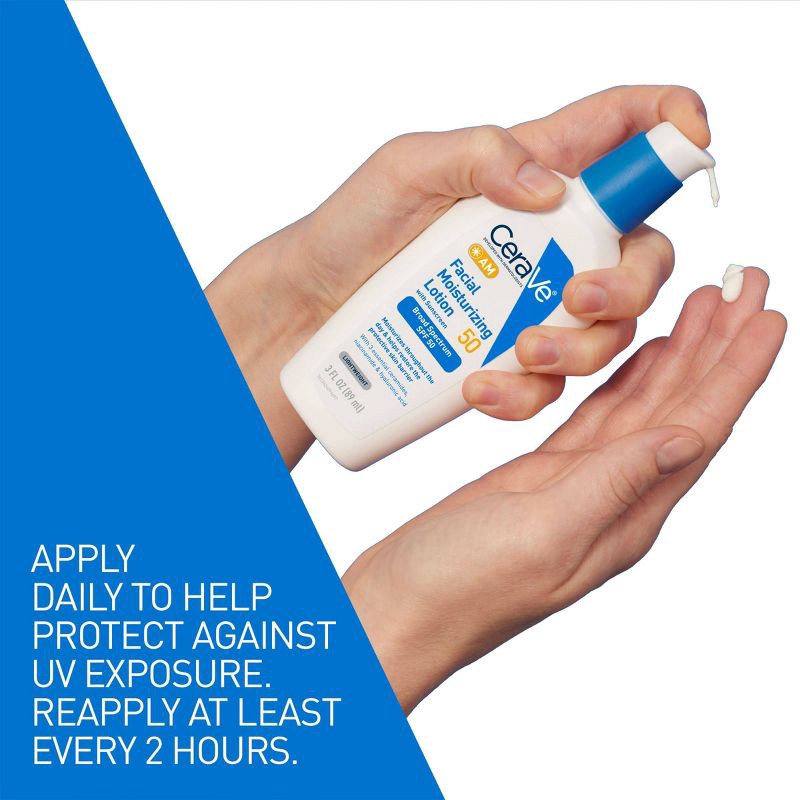 slide 5 of 11, CeraVe Facial Moisturizing Lotion AM SPF50 - 3 fl oz, 50 ct; 3 fl oz