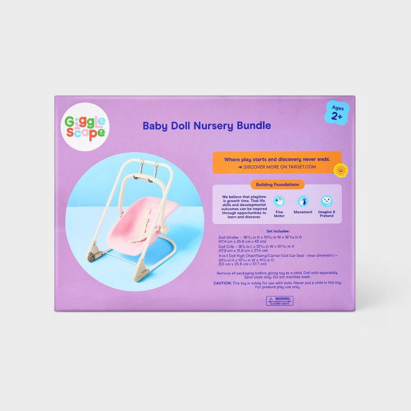 slide 5 of 5, Baby Doll Nursery Bundle for 14" - 16" Dolls - Gigglescape™, 1 ct