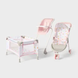 Baby Doll Nursery Bundle for 14" - 16" Dolls - Gigglescape™: Stroller, Crib, and High Chair Set
