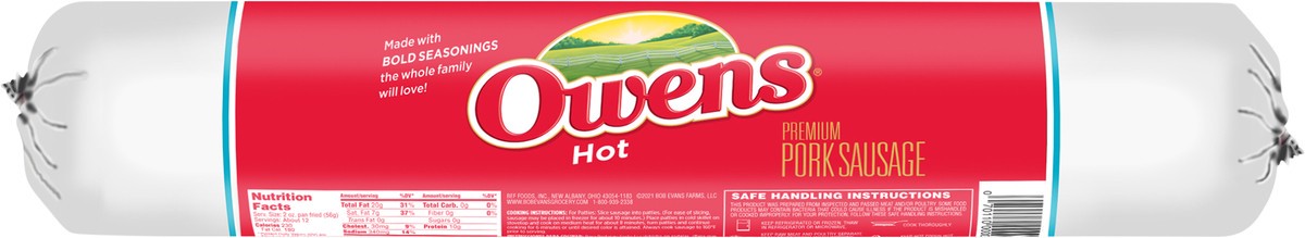 slide 9 of 12, Owens Sausage Hot, 32 oz