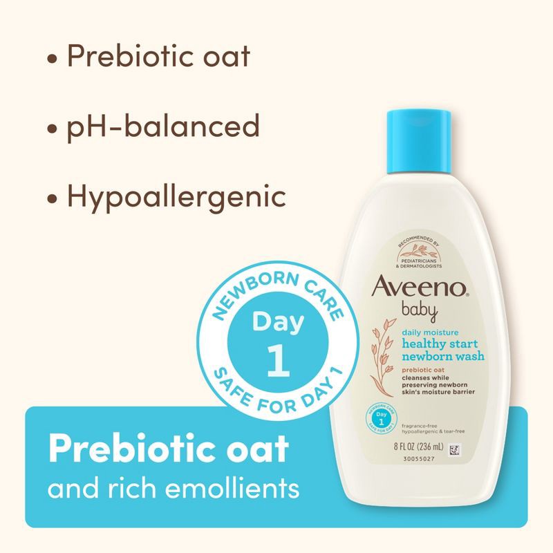 slide 6 of 9, Aveeno Healthy Start Nourishing Baby Wash - 8 fl oz, 8 fl oz