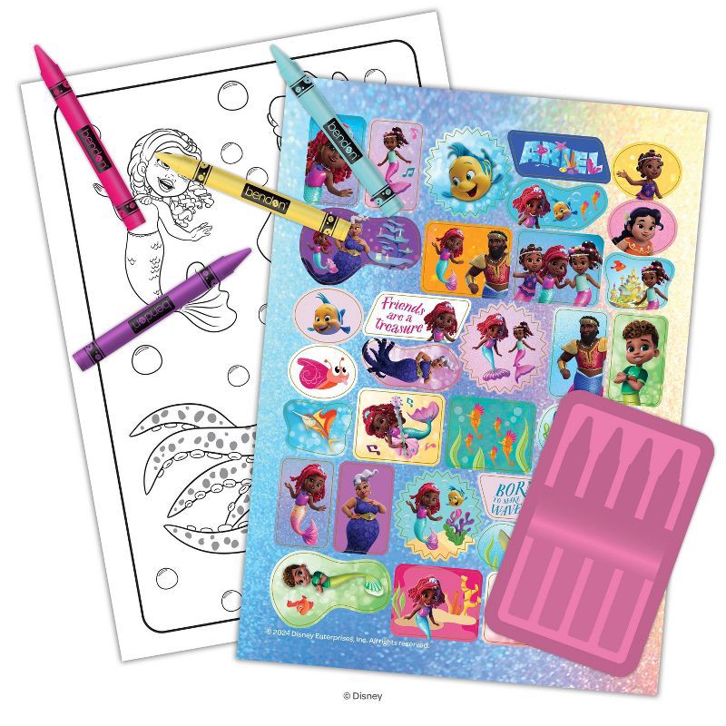 slide 3 of 5, Bendon Disney Jr Ariel Coloring Book with Crayons, 1 ct