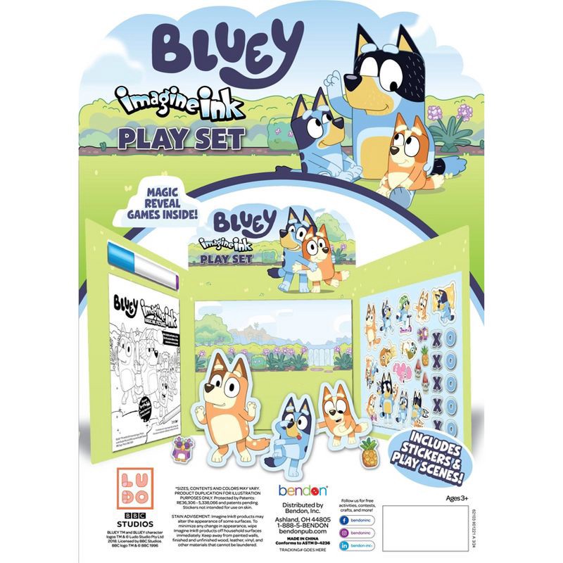 slide 2 of 5, Bendon Bluey Imagine Ink Play Set with Stickers, 1 ct