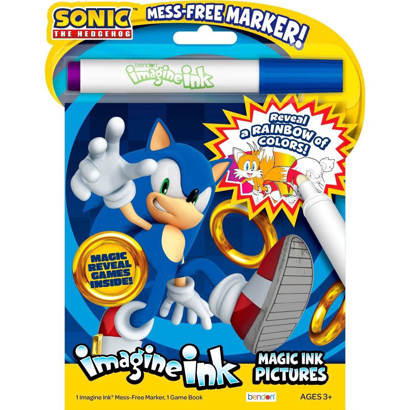 slide 1 of 5, Bendon Sonic the Hedgehog Imagine Ink Book, 1 ct