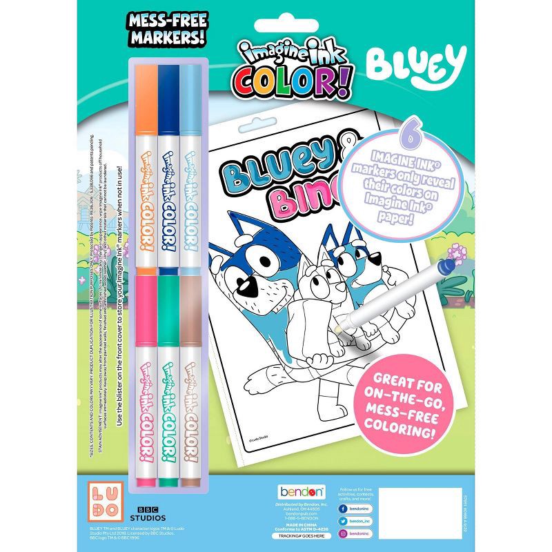 slide 2 of 5, Bendon Bluey Imagine Ink COLOR! Book, 1 ct