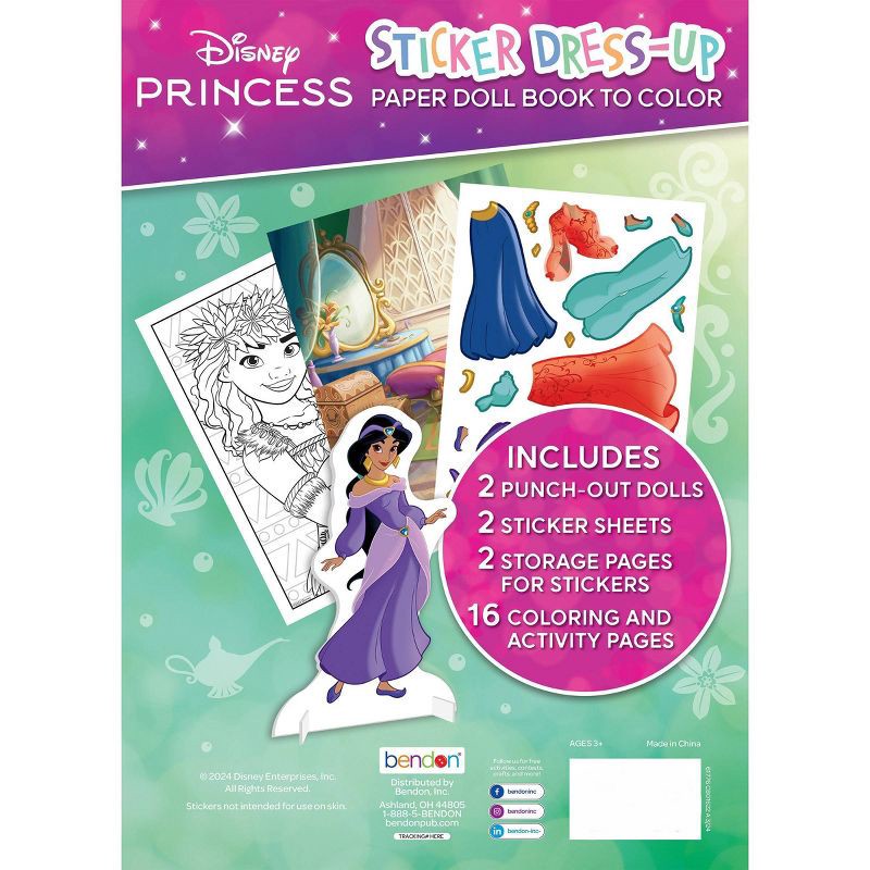 slide 2 of 5, Bendon Disney Princess Sticker Dress Up Paper Doll Book, 1 ct